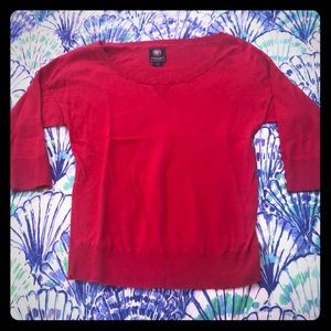 Three-quarter red American Eagle Dolman sweater